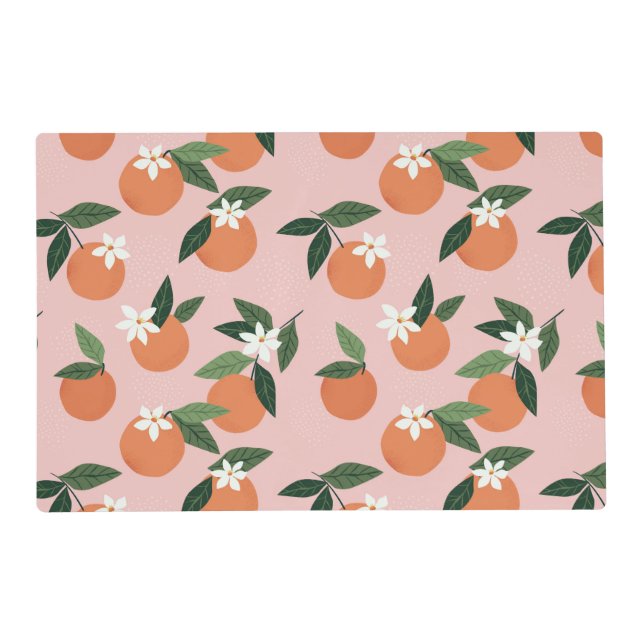 Peach Orange Juice Pattern Placemat (Front)