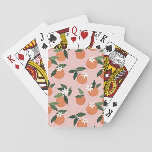 Peach Orange Juice Pattern Poker Cards