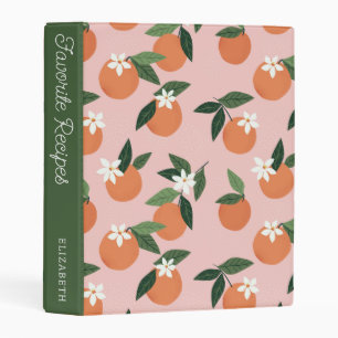 Peach Orange Juice Pattern   Recipe Book Mini Binder
