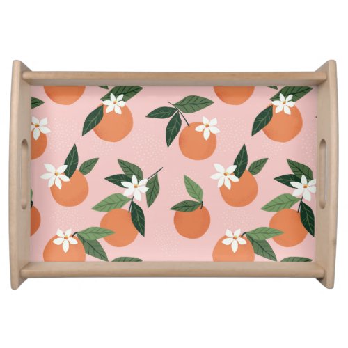 Peach Orange Juice Pattern Serving Tray