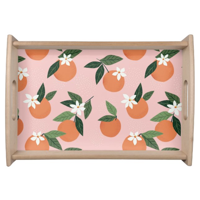 Peach Orange Juice Pattern Serving Tray (Front)