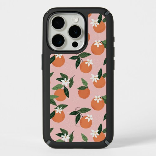 Peach Orange Juice Pattern iPhone 15 Pro Case