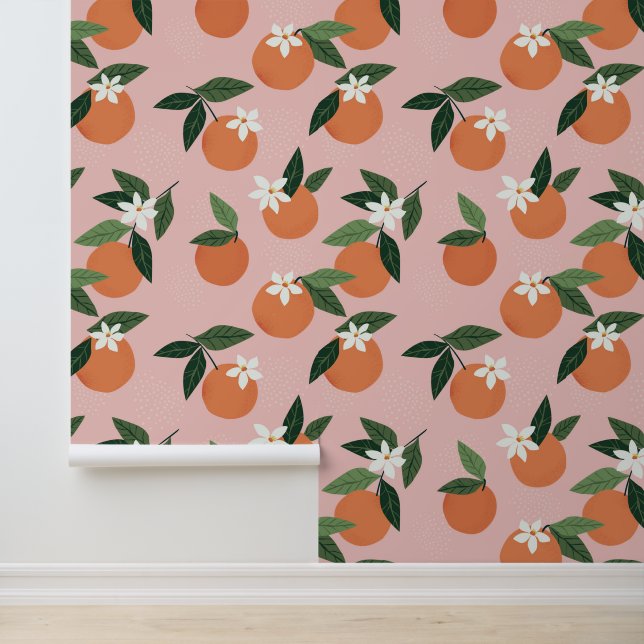 Peach Orange Juice Pattern Wallpaper (Application)