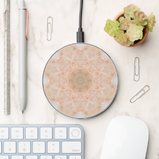 Peach Orange Mandala Wireless Charger