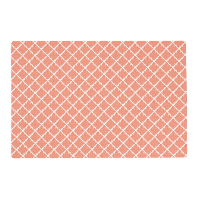 Peach Orange Mango Color Patterned Placemat (Front)