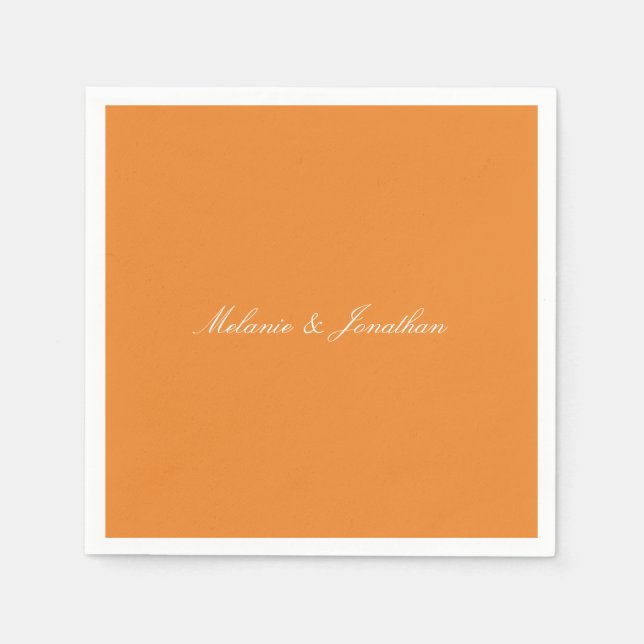 Peach Orange Paper Napkins (Front)