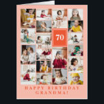 Peach Orange Photo Collage Happy Birthday Grandma Card<br><div class="desc">Wish grandma a happy birthday with this jumbo photo collage birthday card to which you can add 19 photos of the grand kids, and grandmas age in big white letters against a peach-colored background. Orange and peach jumbo photo collage birthday card to wish grandma a happy birthday personalized with her...</div>