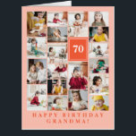 Peach Orange Photo Collage Happy Birthday Grandma Card<br><div class="desc">Wish grandma a happy birthday with this jumbo photo collage birthday card to which you can add 19 photos of the grand kids, and grandmas age in big white letters against a peach-colored background. Orange and peach jumbo photo collage birthday card to wish grandma a happy birthday personalized with her...</div>