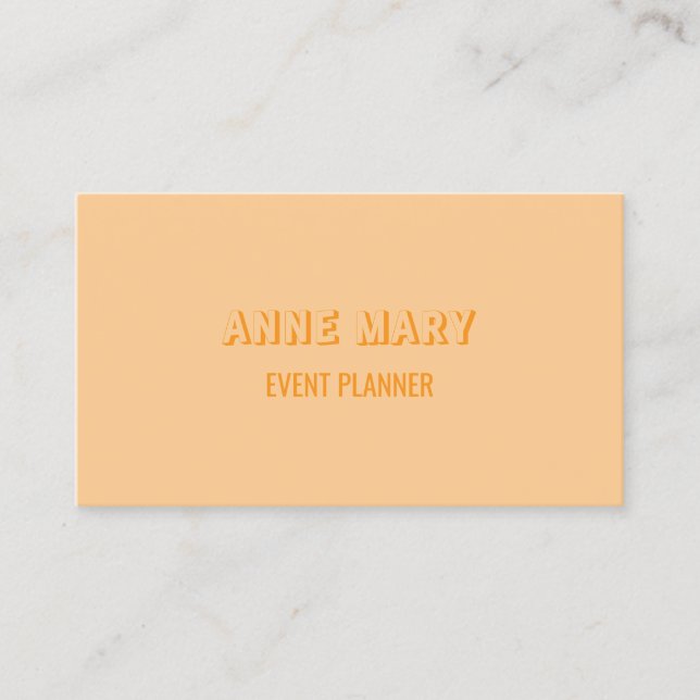 Peach Orange Retro Modern Chic Girly Professional Business Card (Front)