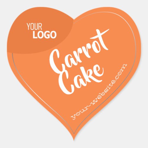 Peach Orange Silver Frame Logo Template Baking Heart Sticker