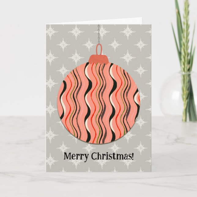 Peach Orange Vintage Christmas Card (Front)