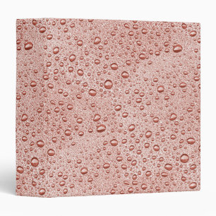 Peach orange water droplets 3 ring binder
