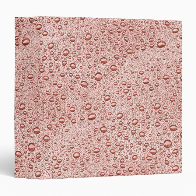 Peach orange water droplets 3 ring binder (Front/Spine)
