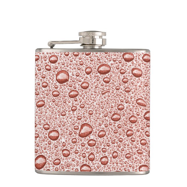 Peach orange water droplets flask (Front)