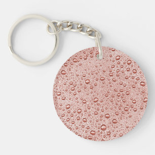Peach orange water droplets keychain