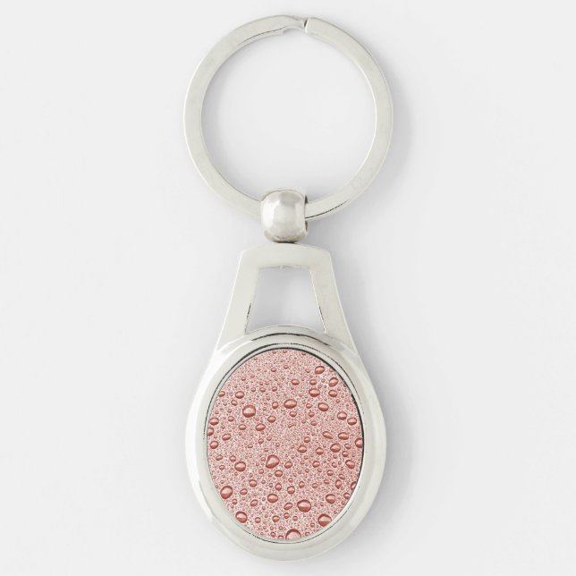 Peach orange water droplets keychain (Front)