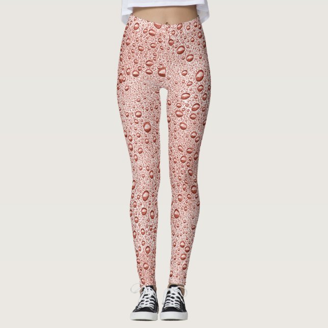 Peach orange water droplets leggings (Front)