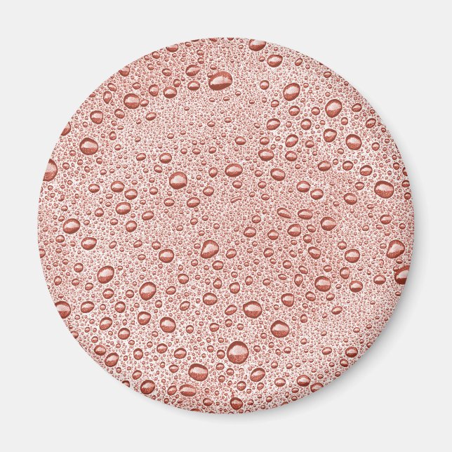 Peach orange water droplets magnet (Front)