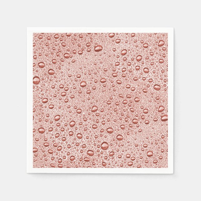 Peach orange water droplets napkins (Front)