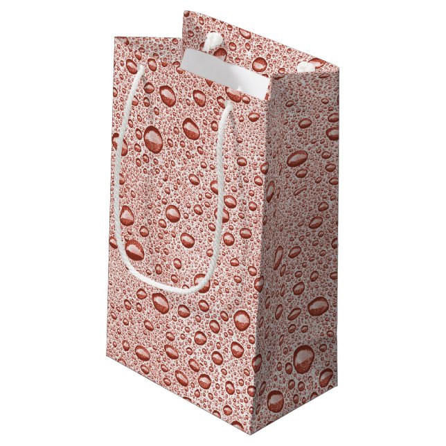 Peach orange water droplets small gift bag (Back Angled)