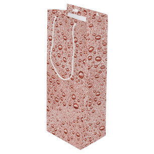 Peach orange water droplets wine gift bag