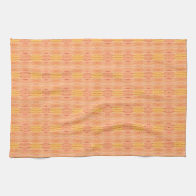 Peach Orange Yellow Pattern Kitchen Towel (Horizontal)
