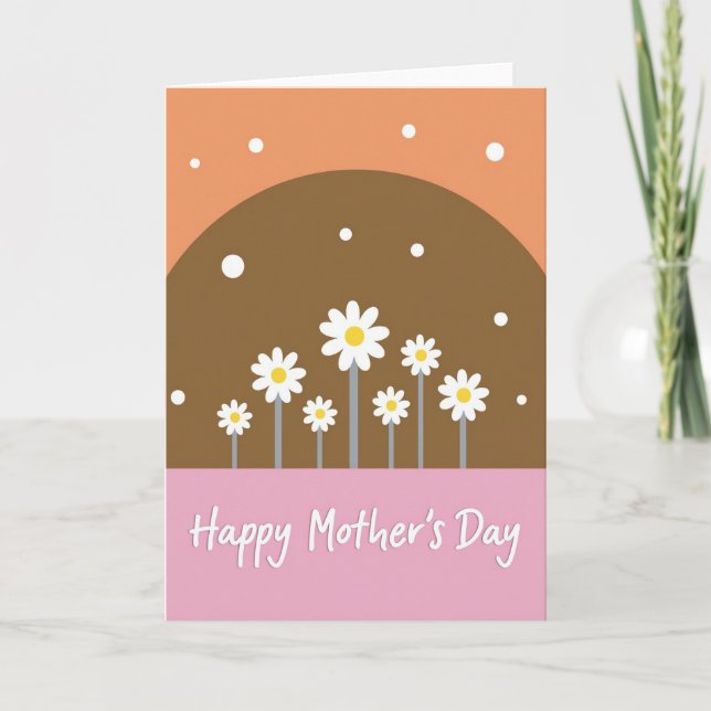 Peach Orb Floral Scene Card (Front)