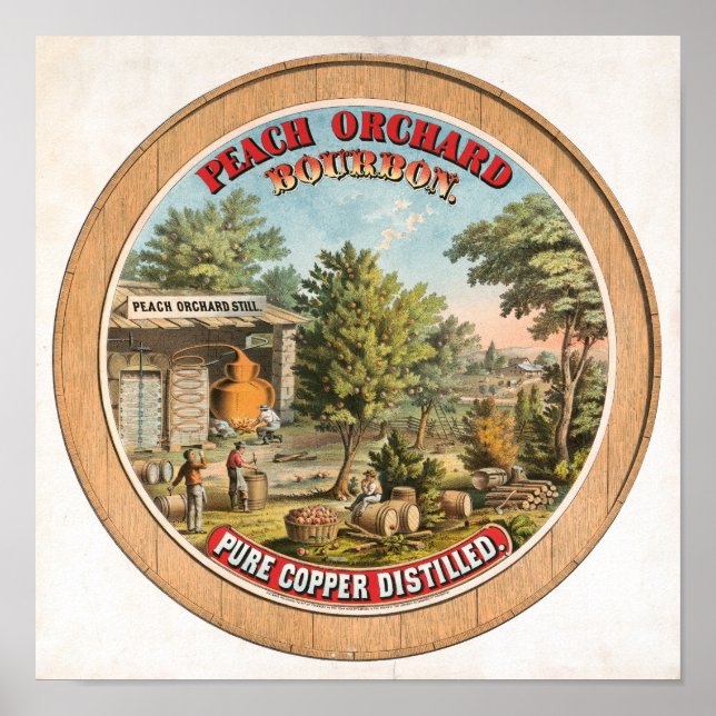 Peach Orchard Bourbon Still Vintage Label Poster (Front)