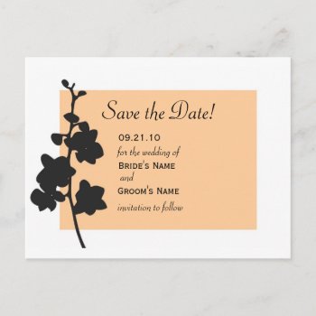 Peach Orchid Save The Date Announcement Postcard by designaline at Zazzle