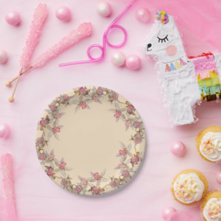 Peach Orchids, Paper Plates