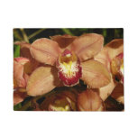 Peach Orchids with Raindrops Doormat