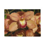 Peach Orchids with Raindrops Floral Doormat