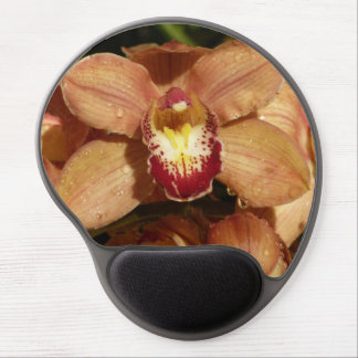 Peach Orchids with Raindrops Floral Gel Mouse Pad