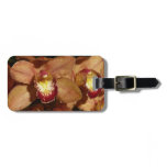 Peach Orchids with Raindrops Floral Luggage Tag