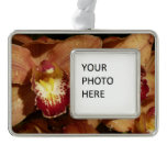 Peach Orchids with Raindrops Floral Ornament