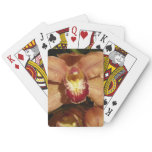 Peach Orchids with Raindrops Floral Poker Cards