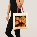 Peach Orchids with Raindrops Floral Tote Bag