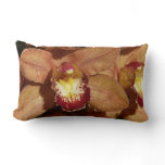 Peach Orchids with Raindrops Lumbar Pillow