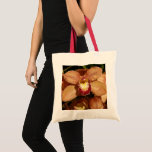 Peach Orchids with Raindrops Tote Bag