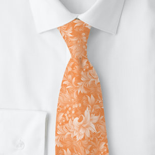 Peach Ornate Botanical Neck Tie