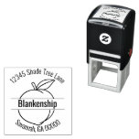 Peach Outline Circular Address Name Custom  Self-inking Stamp