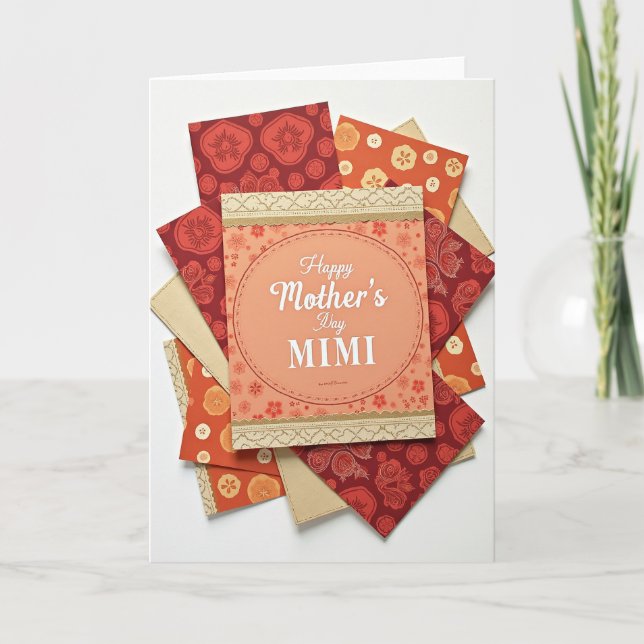 Peach Oval Mothers Day Card (Front)