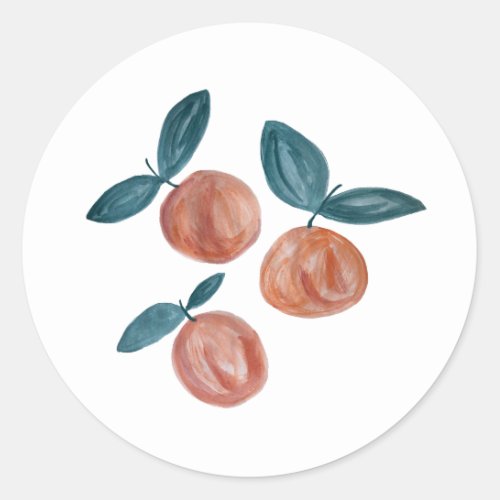 Peach Painting Birthday Girl Party Classic Round Sticker