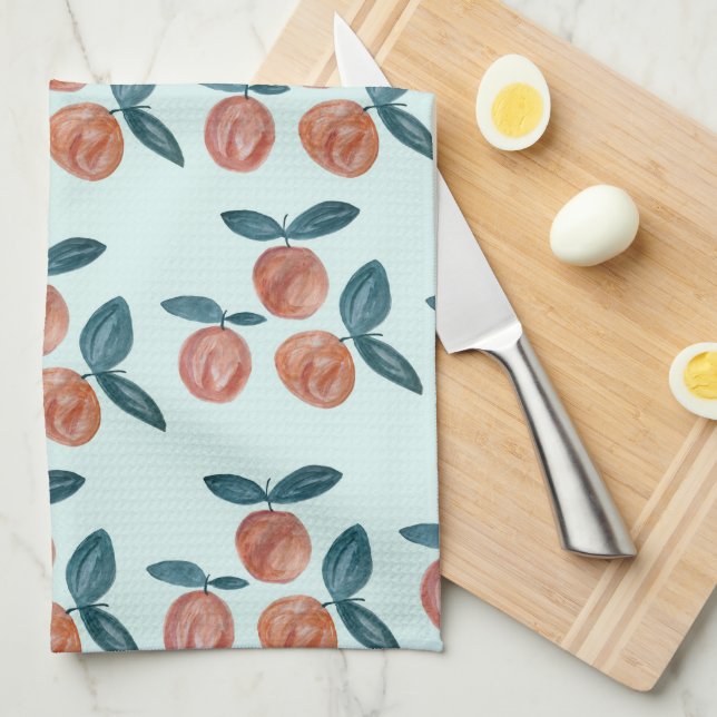 Peach Painting Sweet as a Peach Kitchen Towel (Quarter Fold)