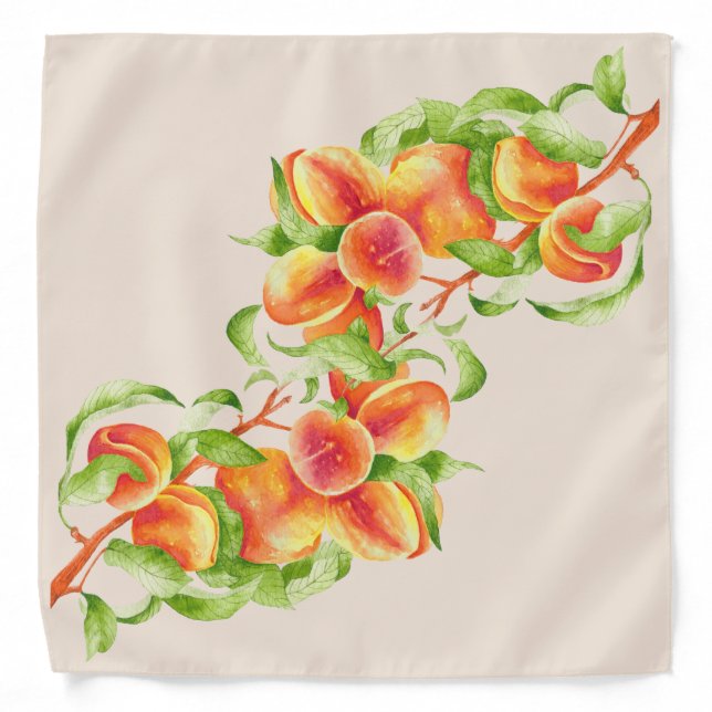 'Peach Paradise' on a Bandana (Front)