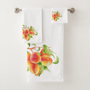 'Peach Paradise' on a Bathroom Towel Set