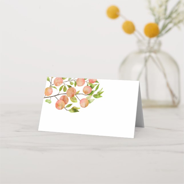 Peach Party Food Tent Place Card (Front)