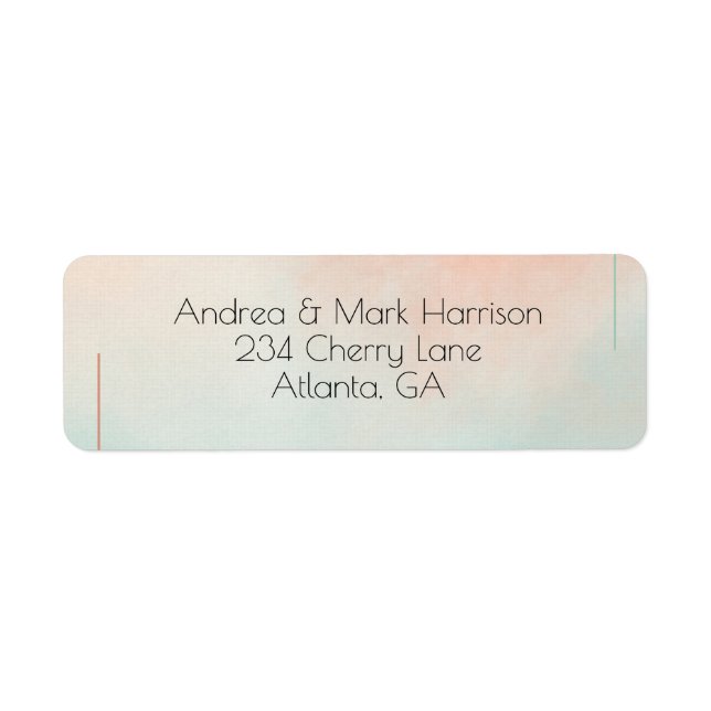 Peach Pastel Minimalist Romantic Return Address Label (Front)