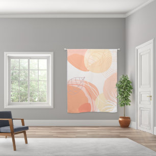 Peach Pastel Modern Abstract  Blackout Curtains