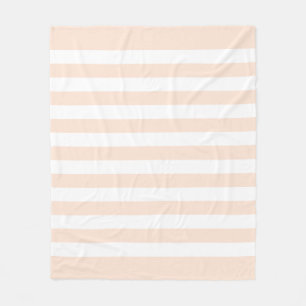 Peach Pastel & White Lines Pattern Fleece Blanket